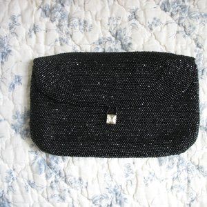 Vintage Black Beaded Clutch